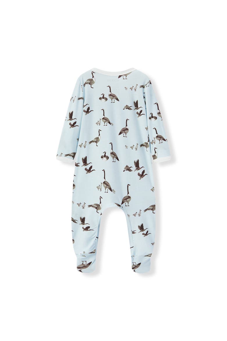 Luxe Stretch Zipper Footed Romper, Alternate, color, Goose