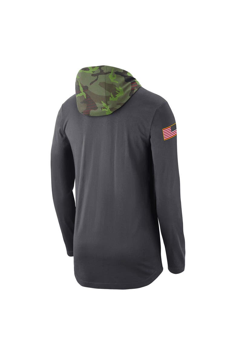 Men's Nike Anthracite Florida Gators Military Long Sleeve Hoodie T-Shirt, Alternate, color, Anthracite