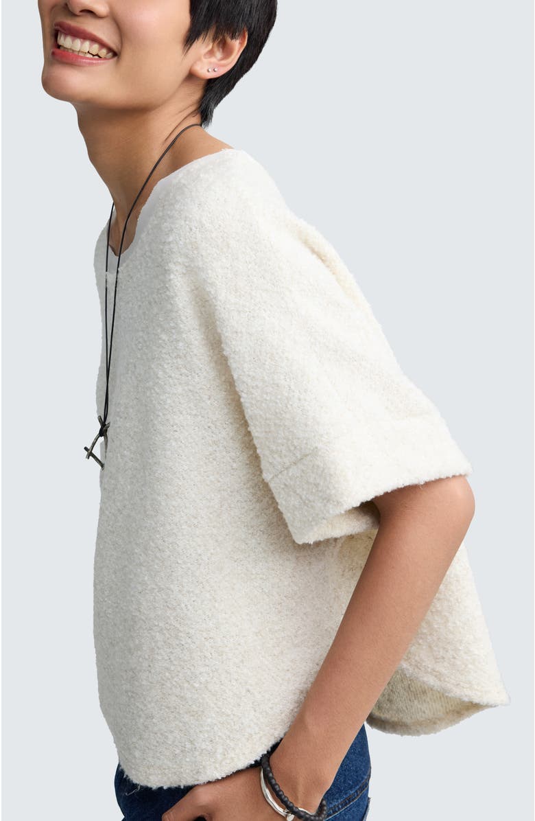 LUUKAA Sloana Textured Hemp & Cotton Blouse, Alternate, color, Nature