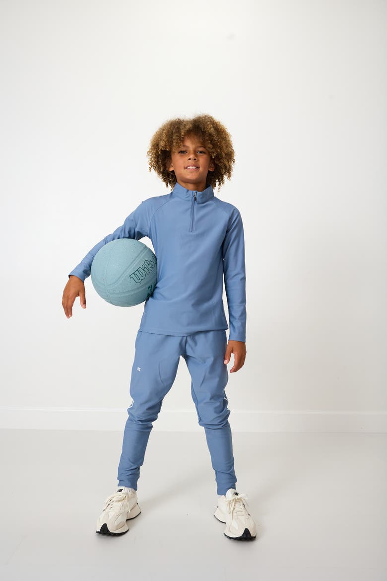 Boys Warm-Up Retro Jogger Pant, Alternate, color, Slate Blue