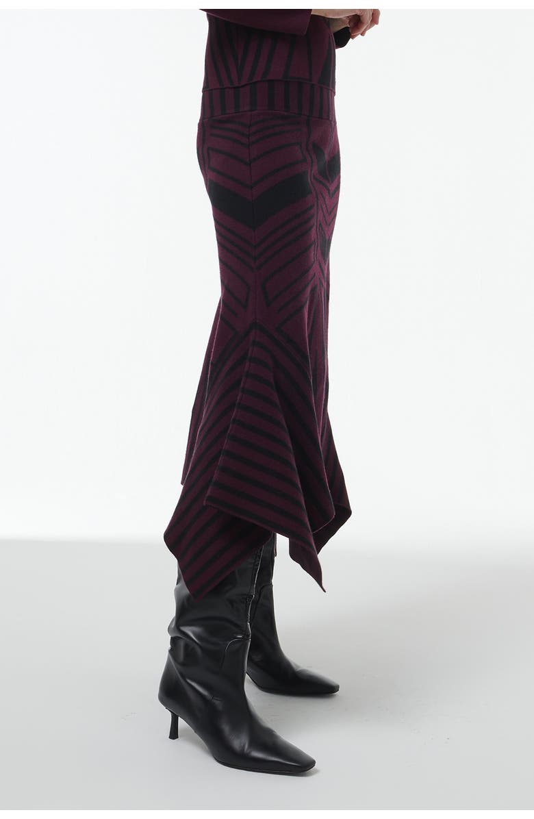 Leem Geometric Jacquard Handkerchief Skirt, Alternate, color, Red