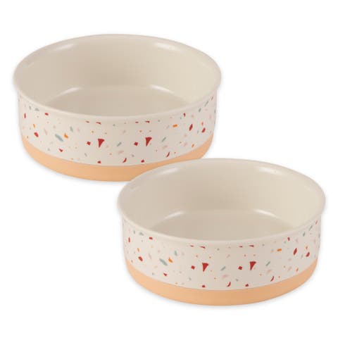 Ceramic Terrazzo Pet Bowl Set, 2 Piece