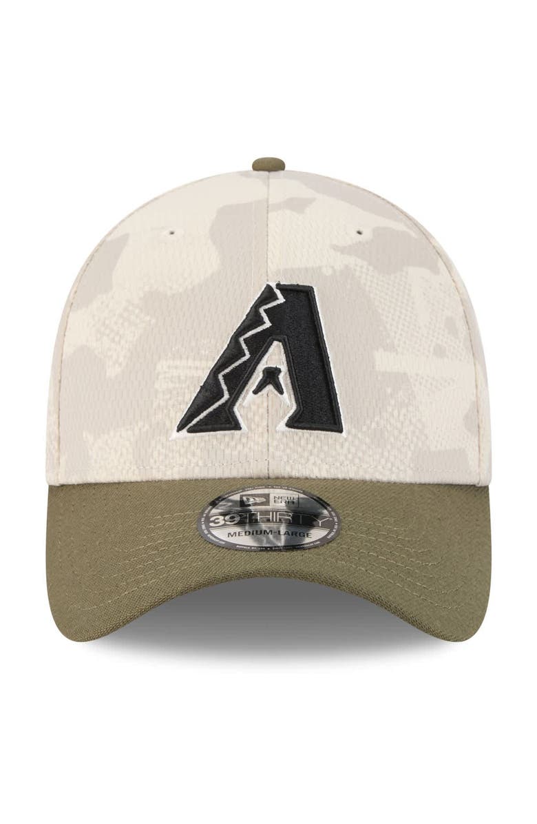 New Era Men's New Era Light Beige/Olive Arizona Diamondbacks 2025 Armed Forces Day 39THIRTY Flex Hat, Alternate, color, Light Beige
