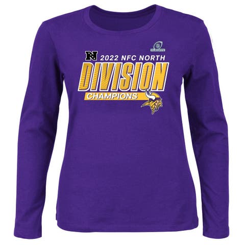 Women's Fanatics Branded Purple Minnesota Vikings Plus Size 2022 NFC North Division Champions Divide & Conquer Long Sleeve T-Shirt