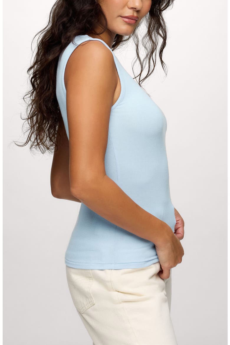 Slinky Boat Neck Rib Tank, Alternate, color, SKY