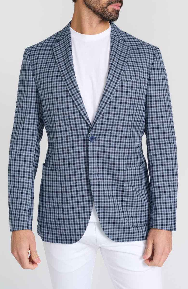 Ibiza Check Sport Coat, Main, color, Blue