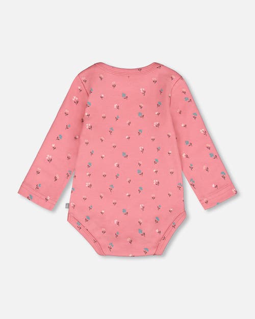 Deux Par Deux Organic Cotton Long Sleeve Romper In Pink
