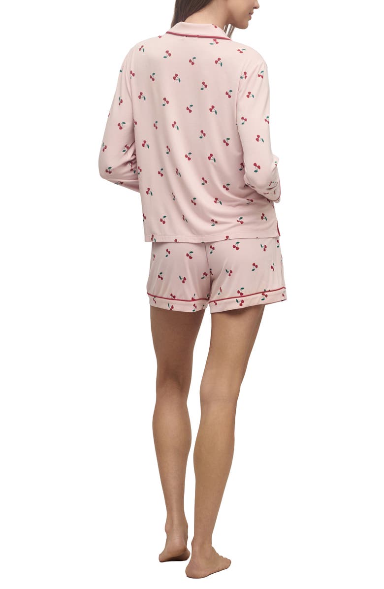 Barefoot Dreams<sup>®</sup> Malibu Collection<sup>®</sup> Soft Jersey Cherry Print Pajamas, Alternate, color, Dusty Rose Multi