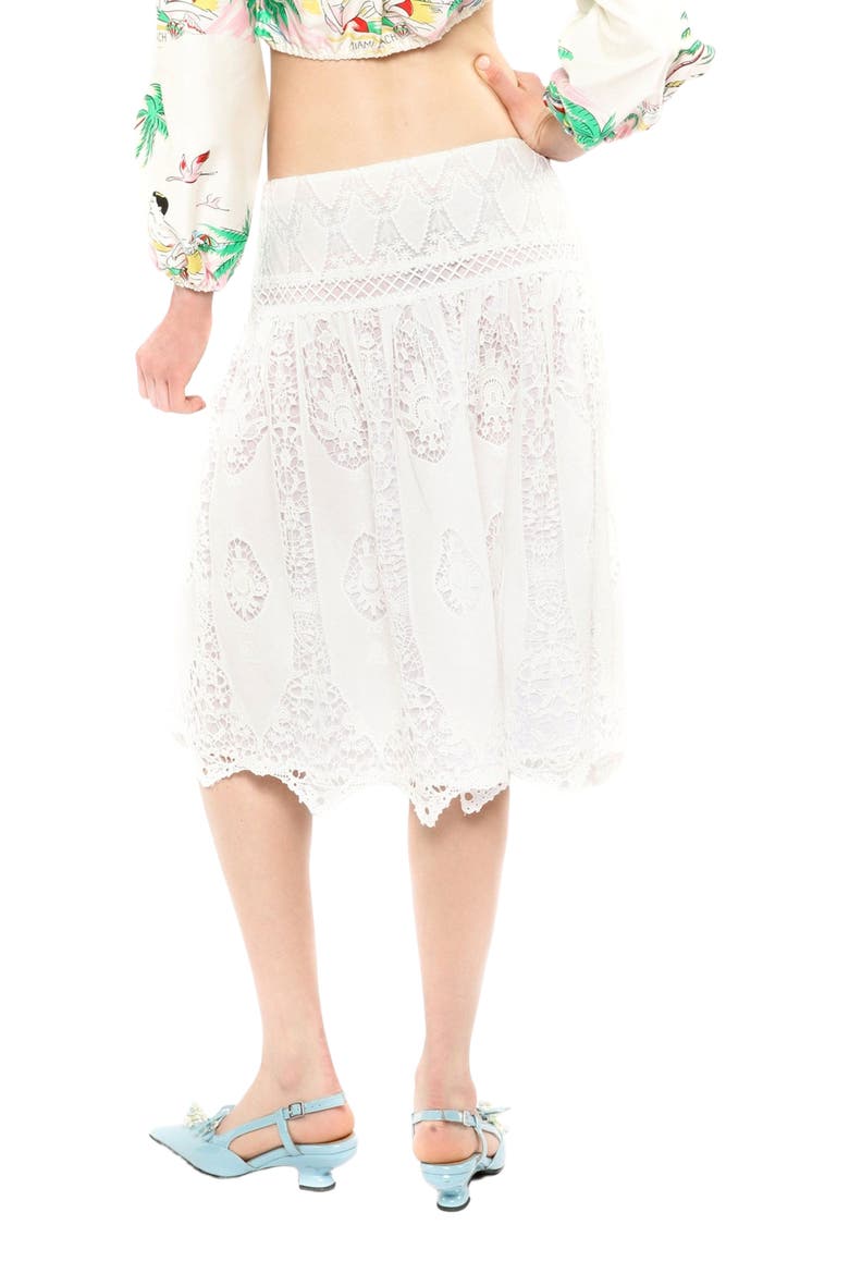 Applique Lace Combo Skirt, Alternate, color, WHITE MULTI