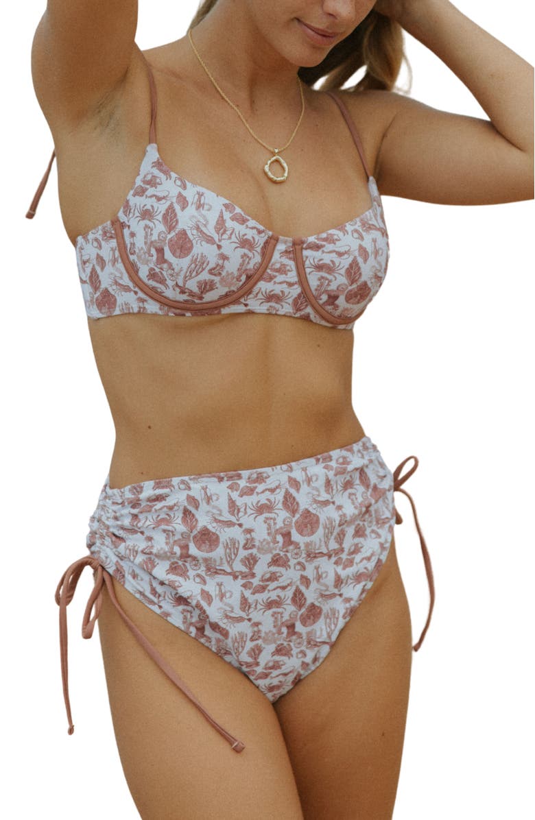 Geode Swimwear Marina High Waisted Bottoms, Main, color, Red