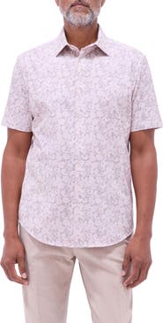 Bugatchi Miles OoohCotton® Paisley Short Sleeve Button-Up Shirt