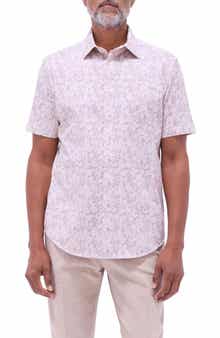 Bugatchi Miles OoohCotton® Paisley Short Sleeve Button-Up Shirt