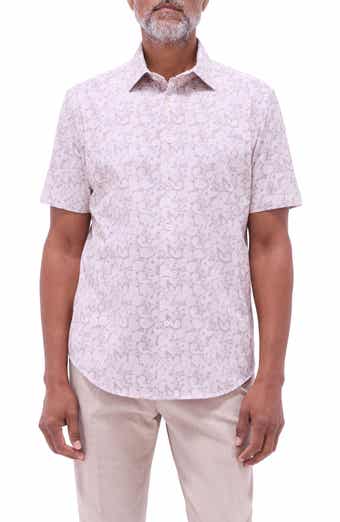 Bugatchi Miles OoohCotton® Paisley Short Sleeve Button-Up Shirt