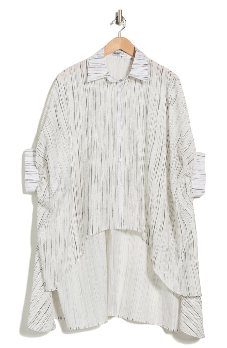 PATRIZIA LUCA Oversize High/Low Button-Up Shirt, Alternate, color, Off White