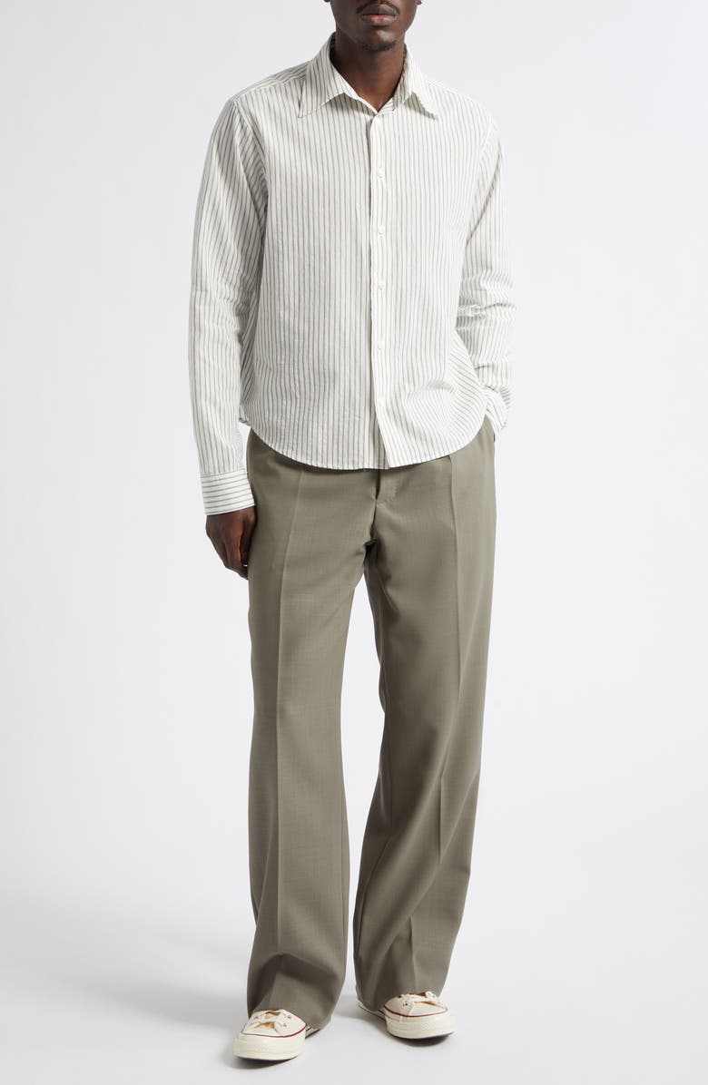 Second Layer Sherman Stripe Cotton Button-Up Shirt, Main, color, Stripe