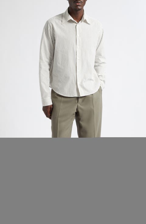Sherman Stripe Cotton Button-Up Shirt