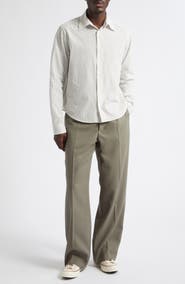 Second Layer Sherman Stripe Cotton Button-Up Shirt