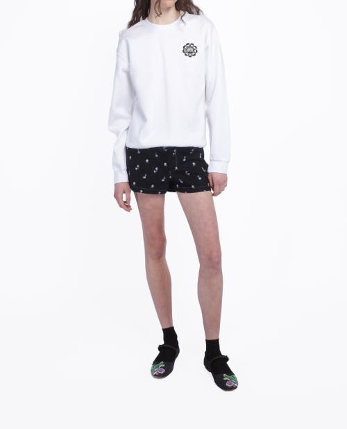 Shop Anna Sui Wings Crew Neck Sweatshirt In White