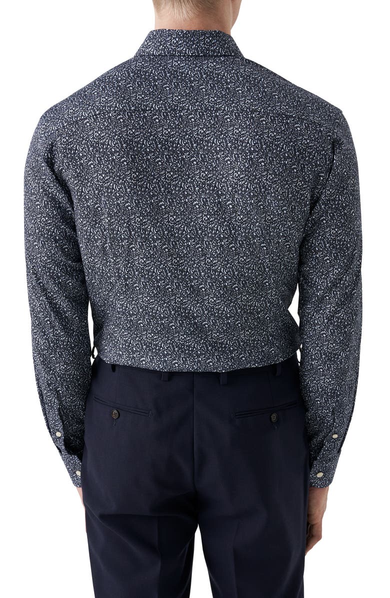 Eton Slim Fit Paisley 4Flex Fit Stretch Jersey Dress Shirt, Alternate, color, Dark Blue