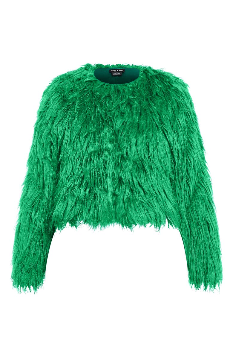 City Chic Blakely Faux Fur Crop Jacket, Alternate, color,