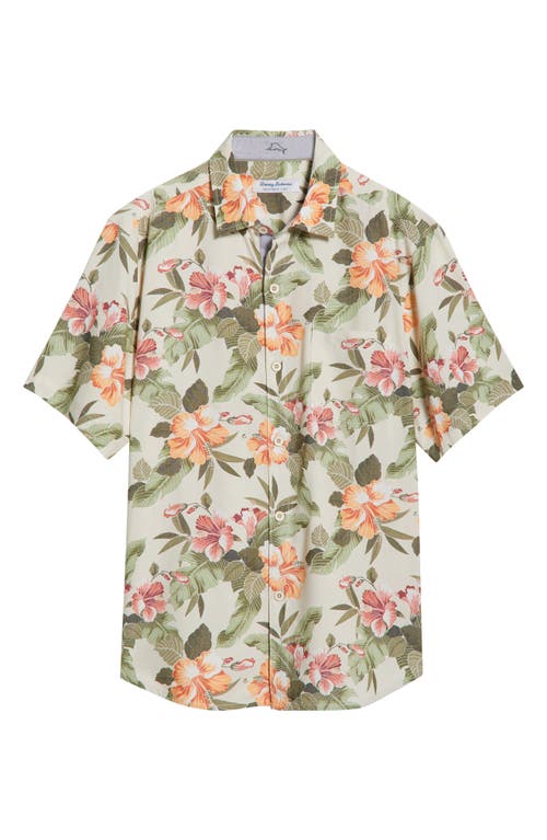 Tommy Bahama Coastal Ease Cali Grove Floral Islandzone® Short Sleeve Button-up Shirt In Burgundy