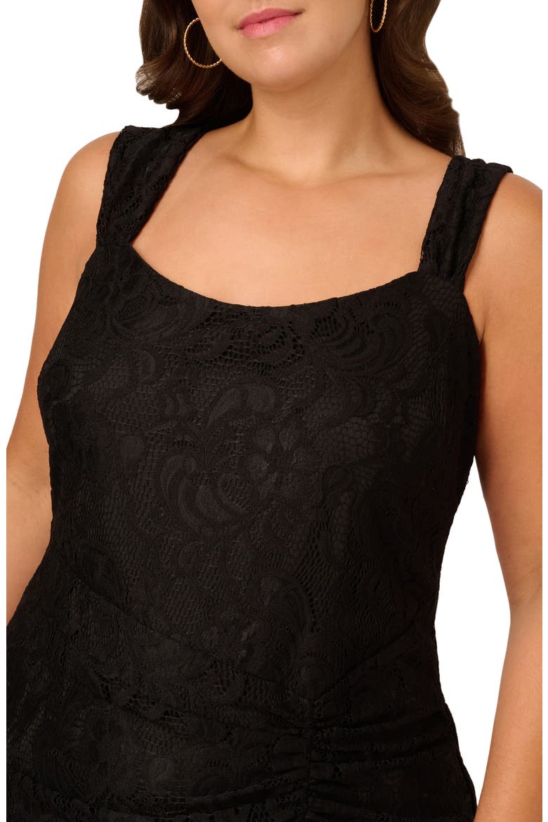 Stretch Lace Midi Dress, Alternate, color, BLACK
