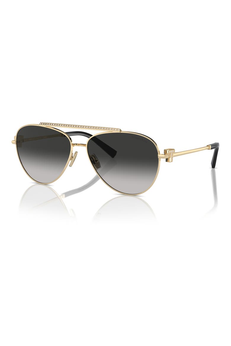 59mm Gradient Pilot Sunglasses, Alternate, color, PALE GOLD