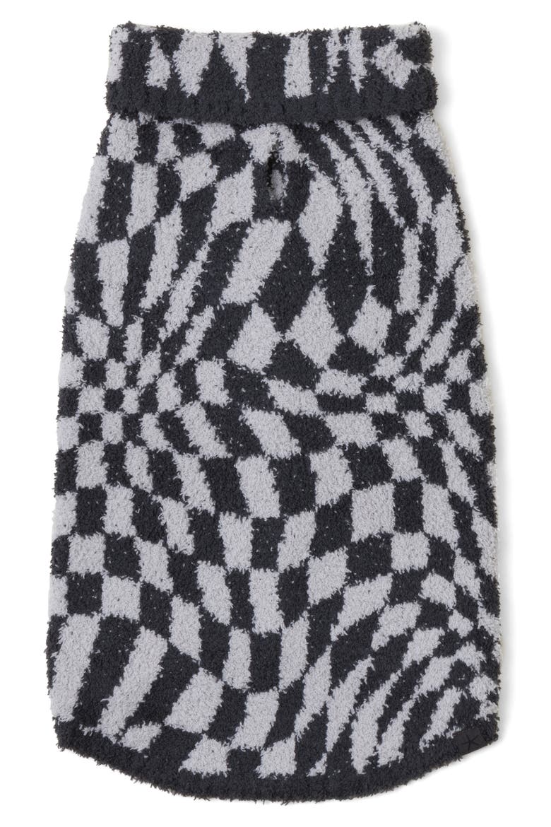 Wavy Check Pet Sweater, Alternate, color, CARBON-SILVER