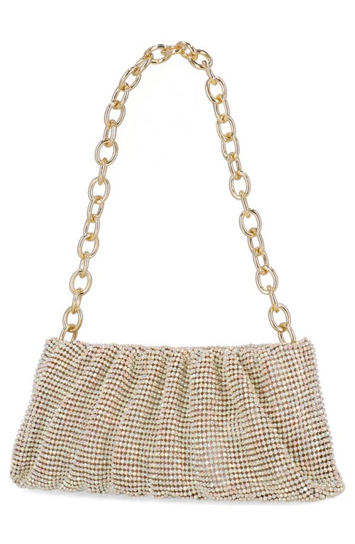 Jessica Mcclintock Nixie Crystal Mesh Clutch In Neutral