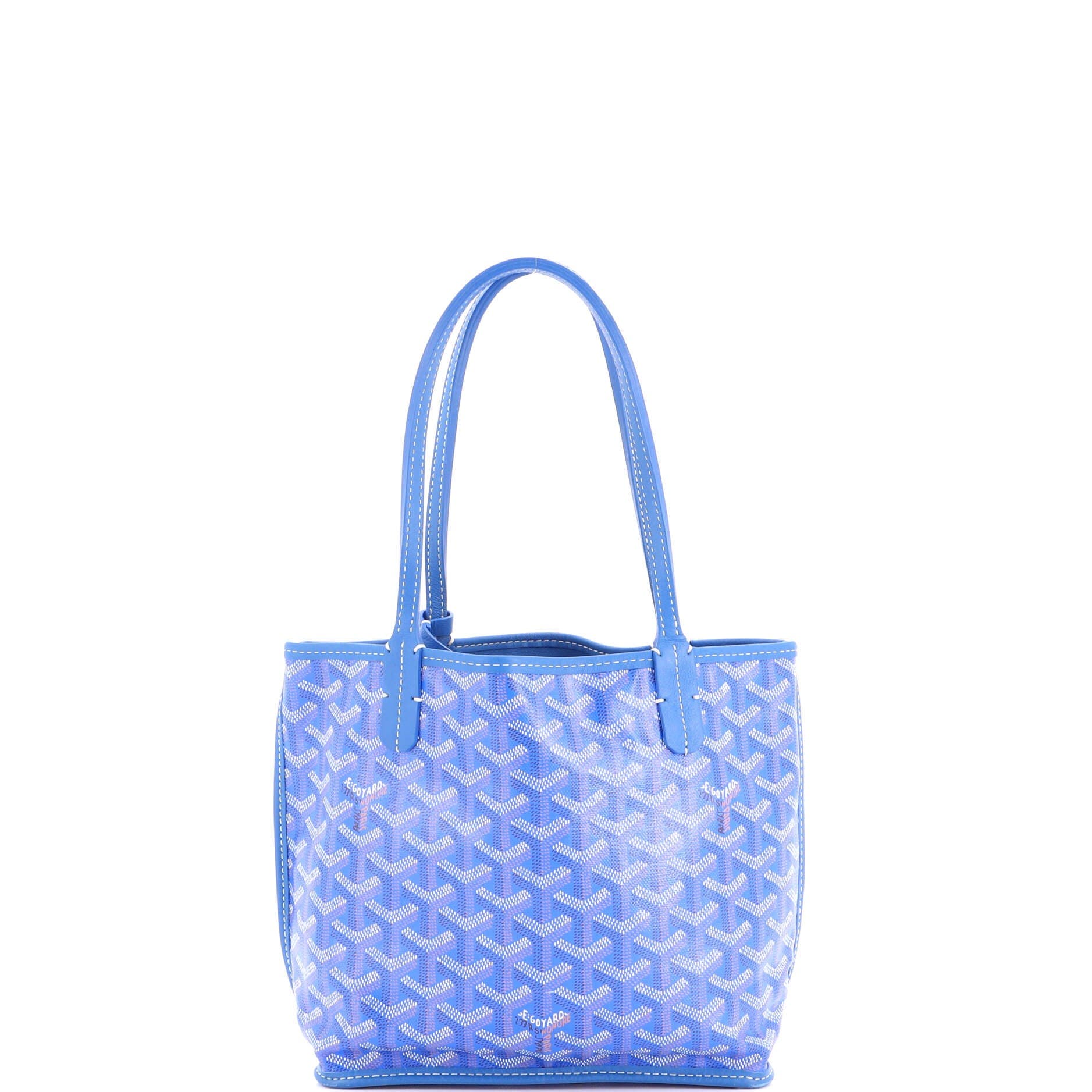 Pre-Owned Goyard Anjou Reversible Tote Coated Canvas Mini, Alternate, color, Blue