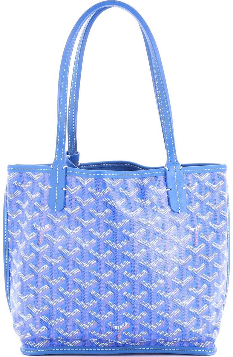 Pre-Owned Goyard Anjou Reversible Tote Coated Canvas Mini, Alternate, color, Blue