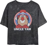 MR. POTATO HEAD Junior's Uncle Yam Badge Short Sleeve Cropped T-Shirt
