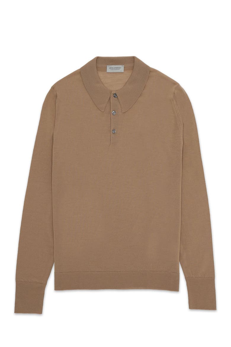 Dorset Long Sleeve Polo Shirt, Main, color, Camel