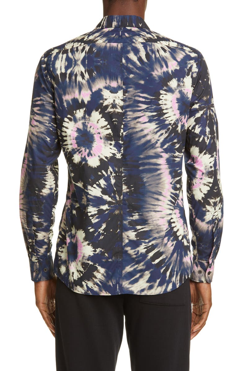 Dries Van Noten Tie Dye Print Button-Up Shirt, Alternate, color, 