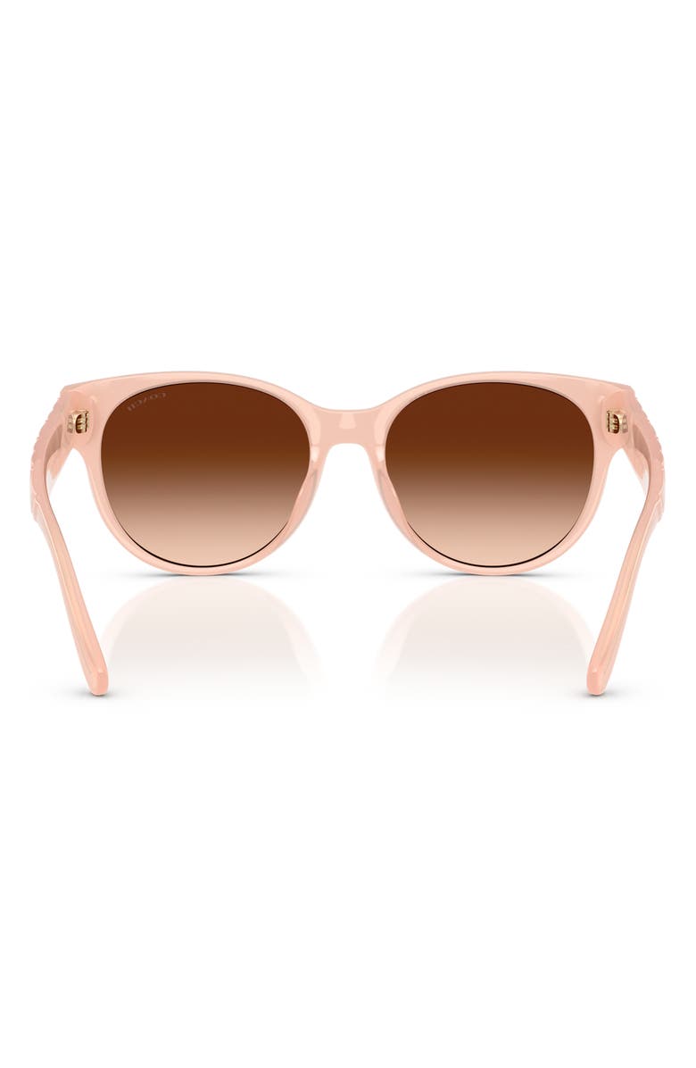 COACH 56mm Gradient Round Sunglasses, Alternate, color, Light Pink / Brown Gradient