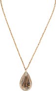 MADISON BEVERLY HILLS Rutilated Quartz Necklace with Faceted Copper-Tone Beads