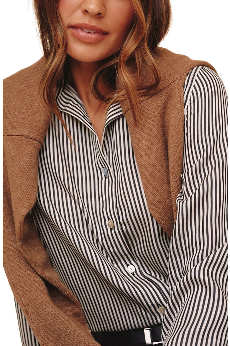 Stripe Oversize Button-Up Shirt, Alternate, color, VINTAGE PINSTRIPE