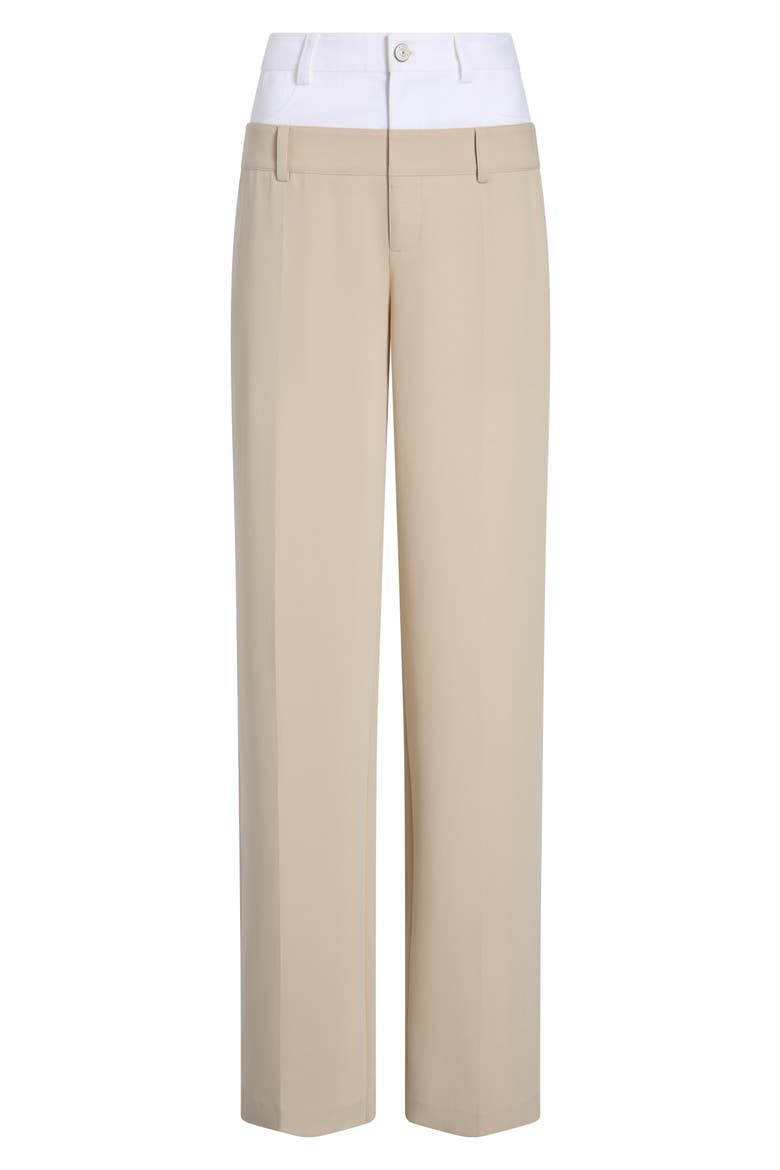 Dionne Mixed Media Pants, Alternate, color, KHAKI/WHITE