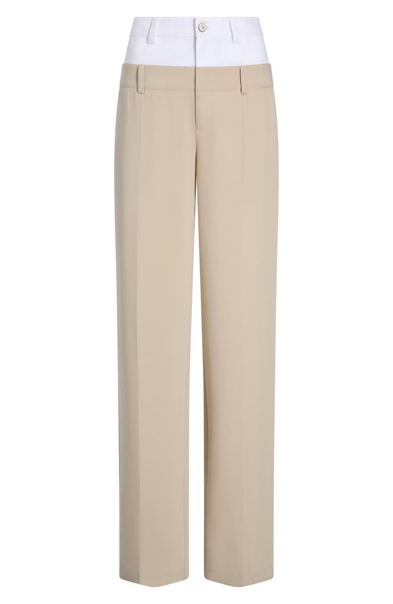 Cinq à Sept Dionne Mixed Media Pants, Alternate, color, Khaki/ White