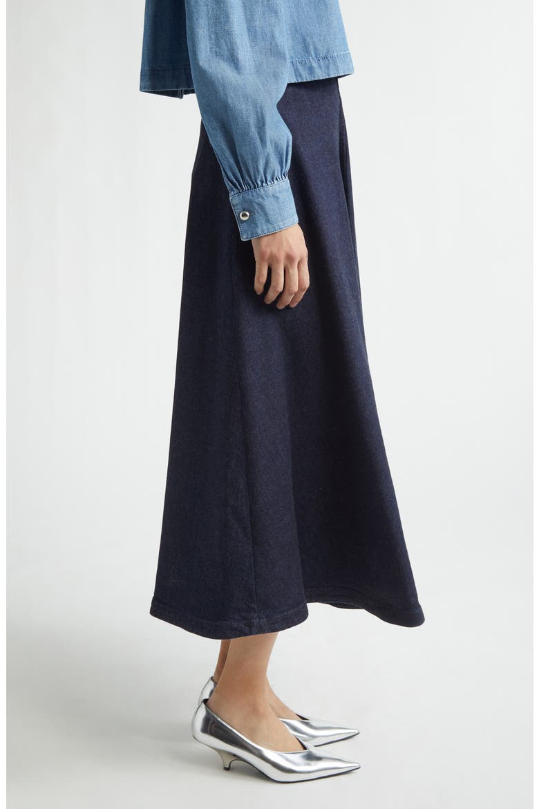 Varda Stretch Denim A-Line Skirt, Alternate, color, BERRY