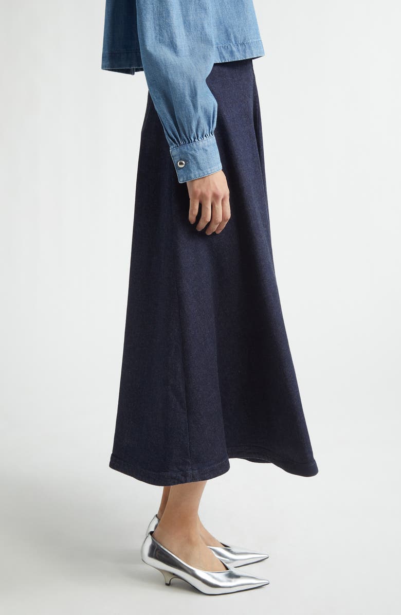 Altuzarra Varda Stretch Denim A-Line Skirt, Alternate, color, Berry