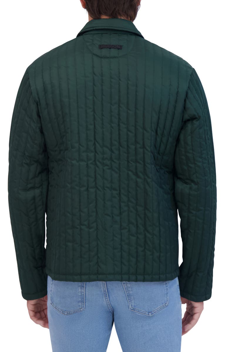 Hudson Jeans Water Repellent Quilted Shirt Jacket, Alternate, color, Green