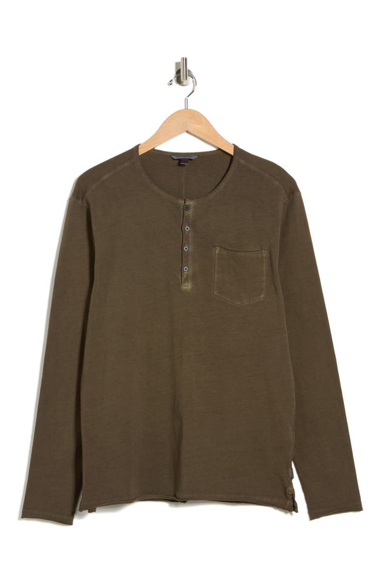 Baylor Organic Cotton Long Sleeve Henley, Alternate, color, DEEP OLIVE