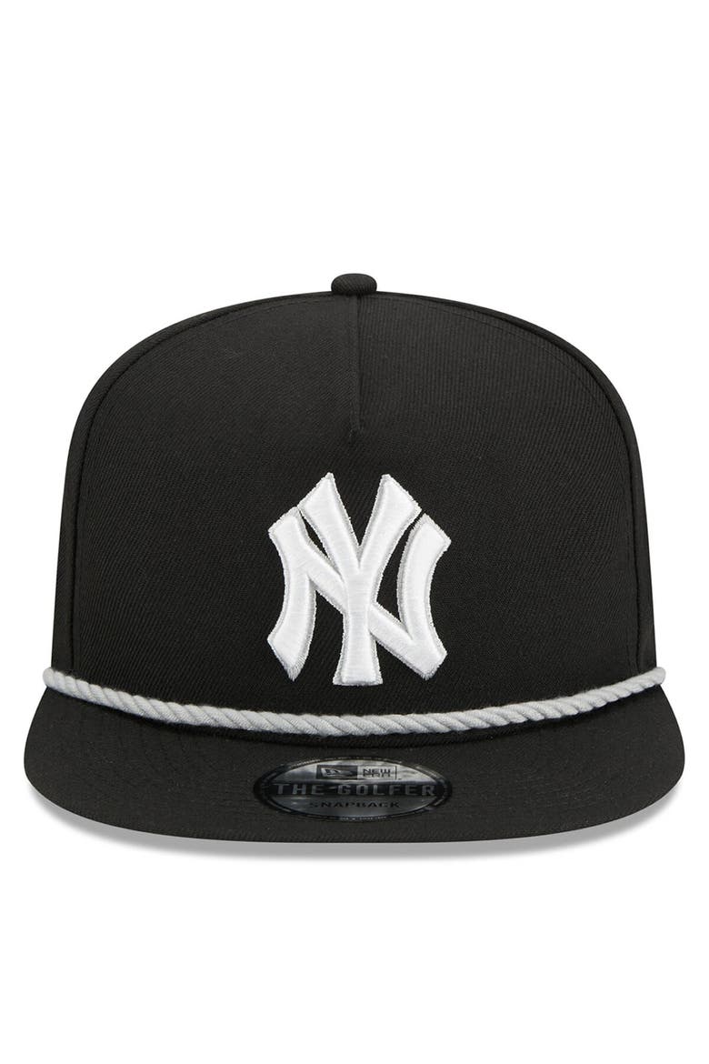 Men's New Era Black New York Yankees Branch Golfer Snapback Hat, Alternate, color, Black