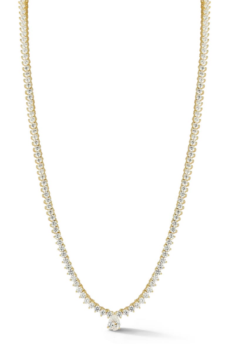 Cubic Zirconia Tennis Necklace, Main, color, GOLD