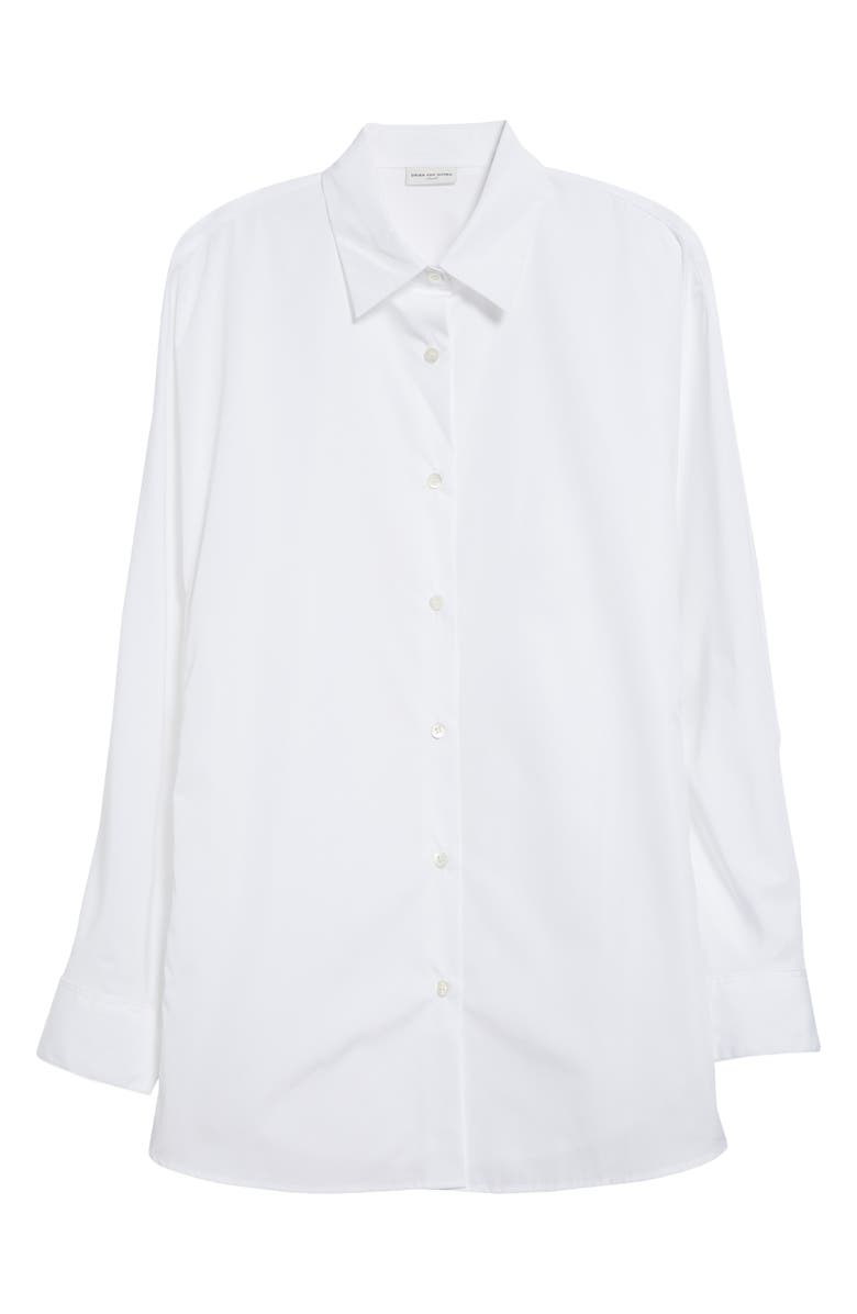 Dries Van Noten Casio Cotton Poplin Button-Up Shirt, Alternate, color, 