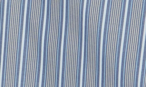 Rag & Bone Mina Stripe Crop Cotton Shirt In Blue