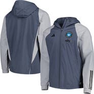 adidas Men's adidas Charcoal Charlotte FC All-Weather Raglan Hoodie Full-Zip Jacket