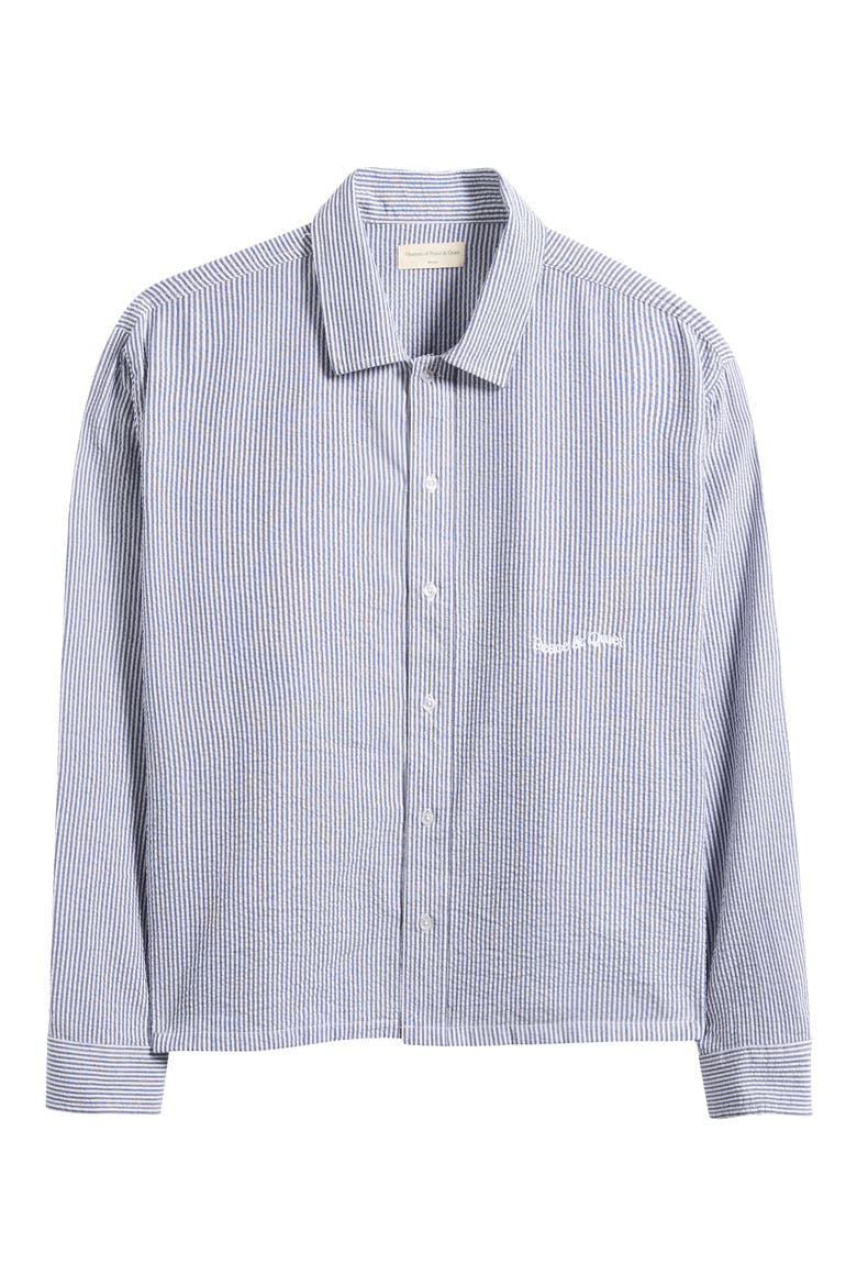 Wordmark Button-Up Shirt, Main, color, NAVY