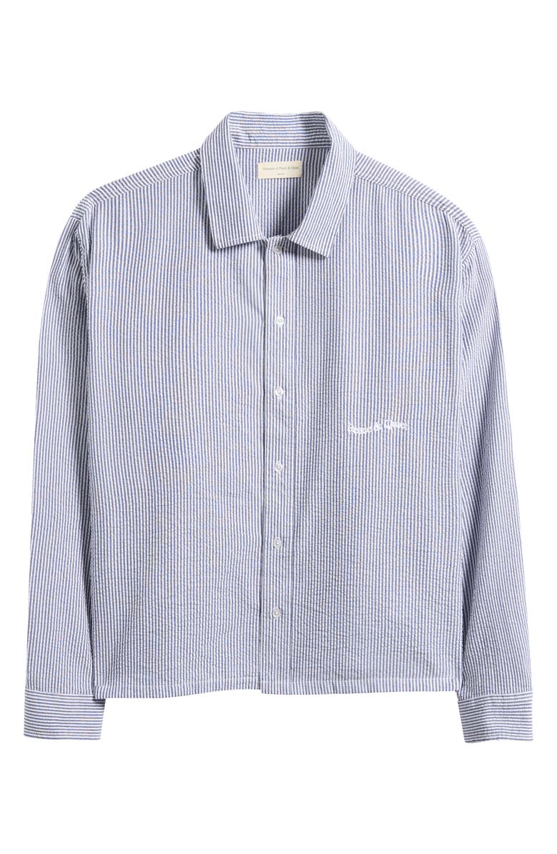 Museum of Peace & Quiet Wordmark Button-Up Shirt, Main, color, Navy